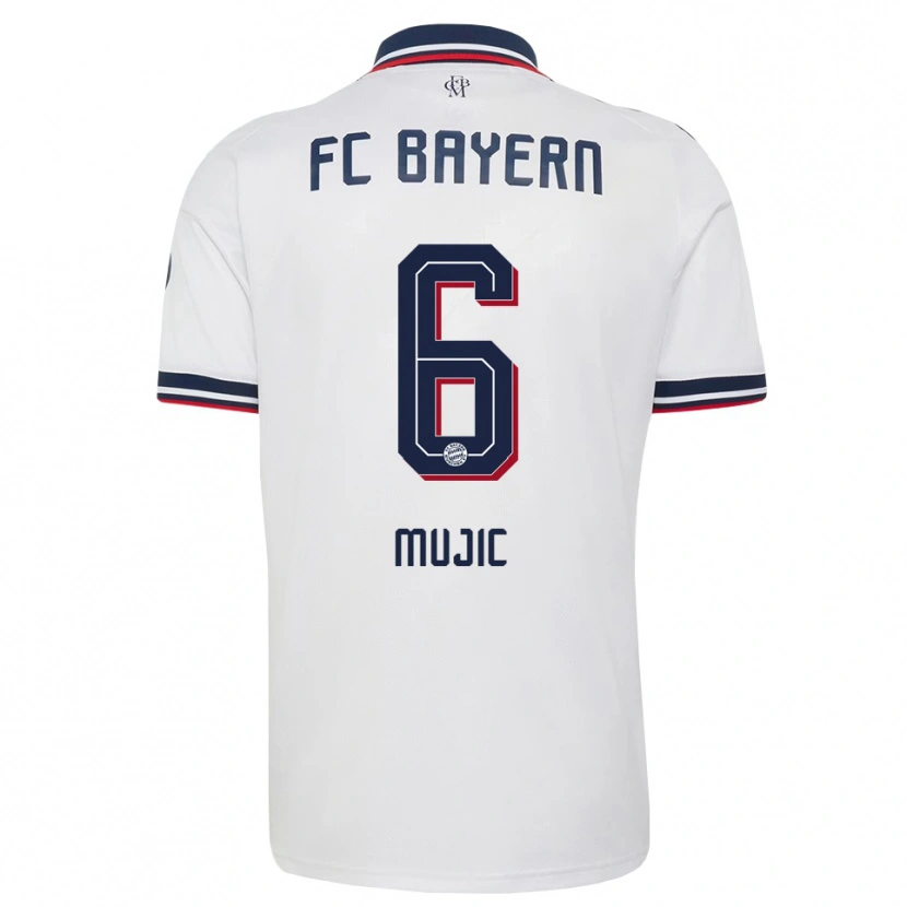 Danxen Kinderen Tarik Mujic #6 Wit Grijs Rood Uitshirt Uittenue 2026/27 T-Shirt België