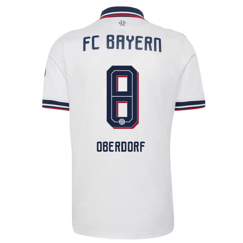 Danxen Kinderen Lena Oberdorf #8 Wit Grijs Rood Uitshirt Uittenue 2026/27 T-Shirt België