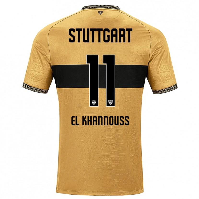Danxen Kinderen Bilal El Khannouss #11 Bruin Zwart Wit Uitshirt Uittenue 2026/27 T-Shirt België