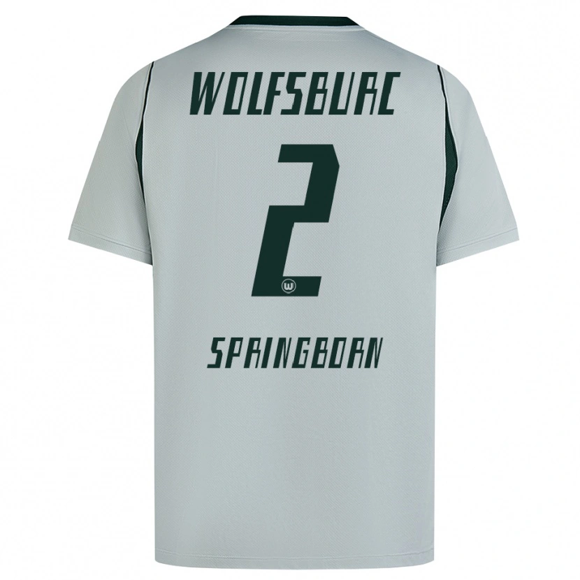 Danxen Kinderen Noah Springborn #2 Grijs Groen Uitshirt Uittenue 2026/27 T-Shirt België