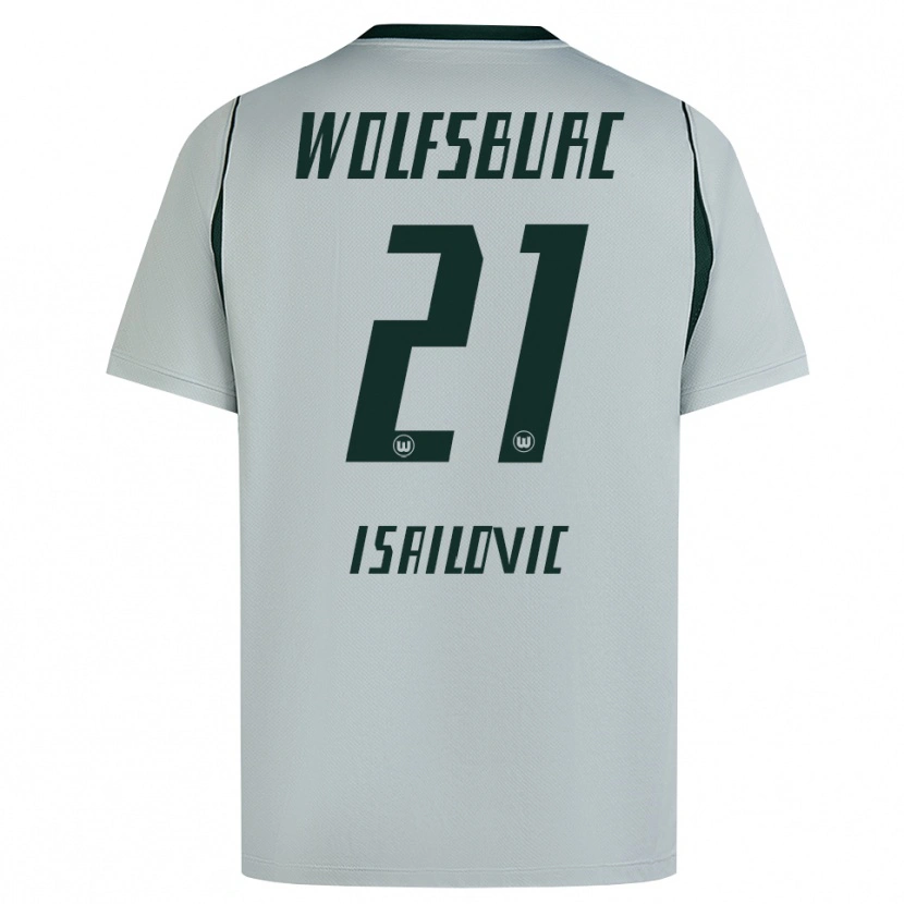 Danxen Kinderen Nikola Isailovic #21 Grijs Groen Uitshirt Uittenue 2026/27 T-Shirt België