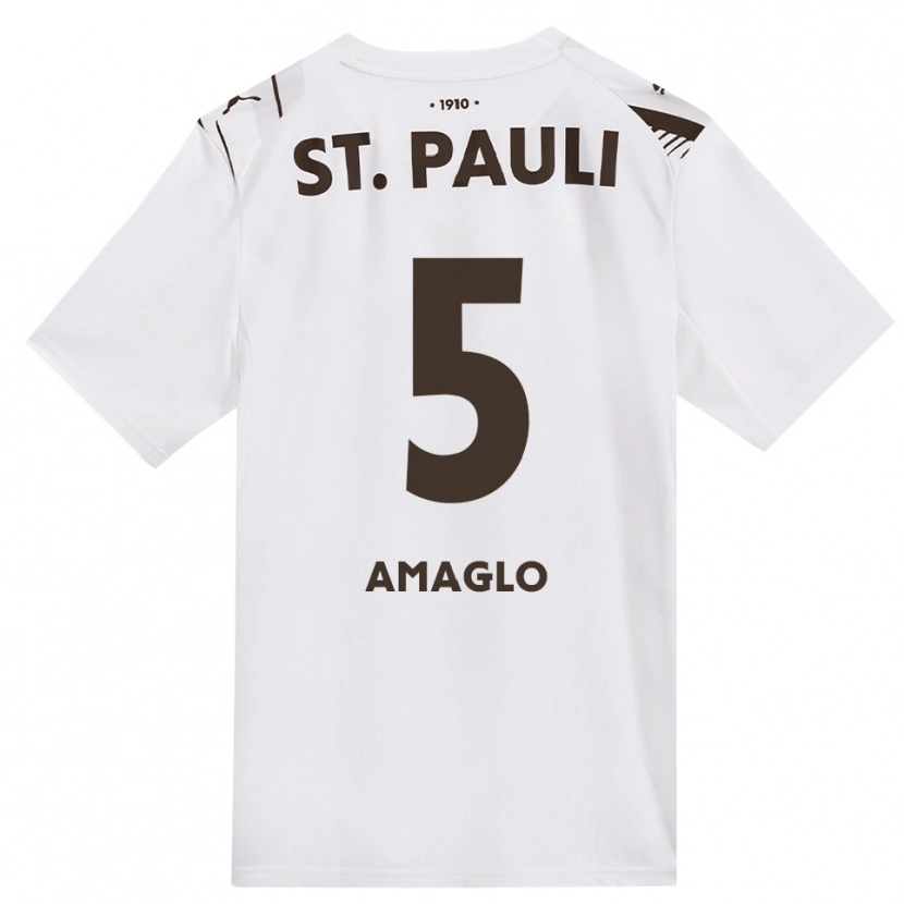 Danxen Kinderen Aron Amaglo #5 Cafe Wit Rood Uitshirt Uittenue 2026/27 T-Shirt België