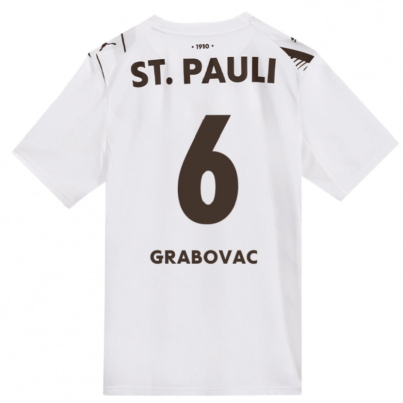 Danxen Kinderen Danijel Grabovac #6 Cafe Wit Rood Uitshirt Uittenue 2026/27 T-Shirt België