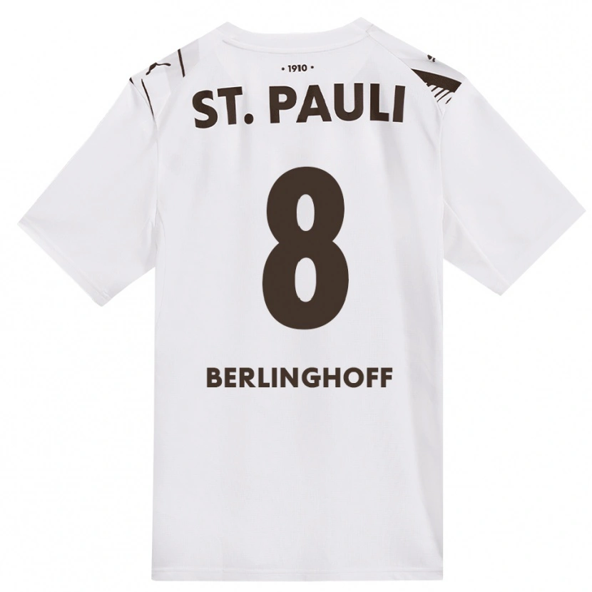 Danxen Kinderen Marlene Berlinghoff #8 Cafe Wit Rood Uitshirt Uittenue 2026/27 T-Shirt België