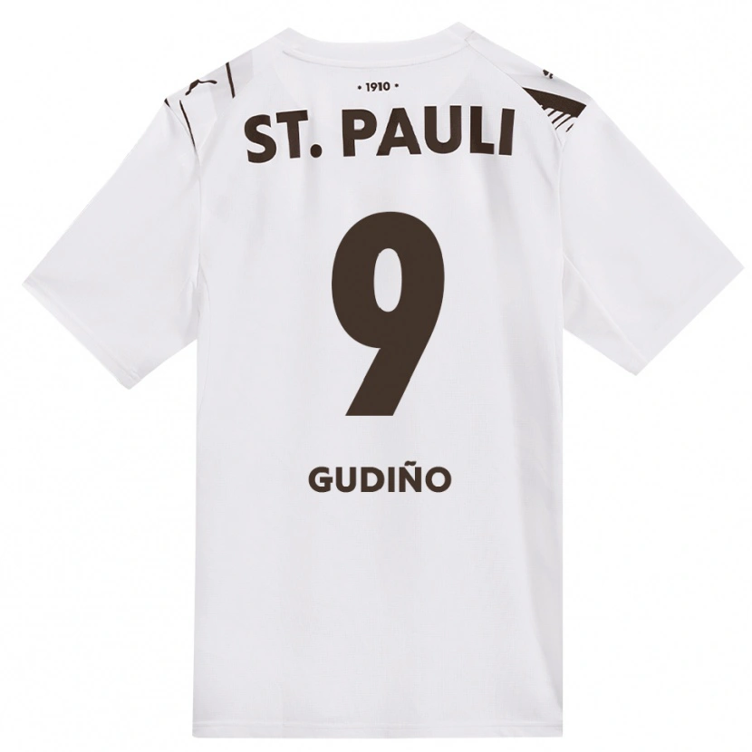 Danxen Kinderen Alberto Gudiño #9 Cafe Wit Rood Uitshirt Uittenue 2026/27 T-Shirt België
