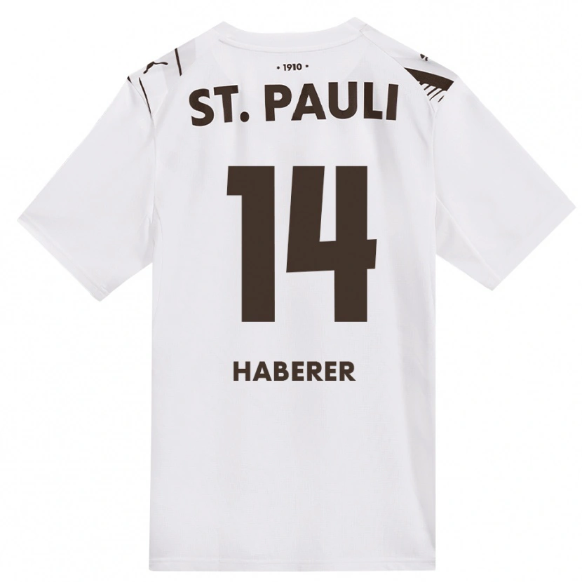 Danxen Kinderen Moritz Haberer #14 Cafe Wit Rood Uitshirt Uittenue 2026/27 T-Shirt België