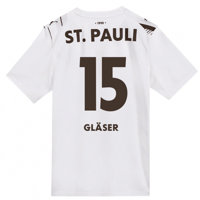 Danxen Kinderen Julian Gläser #15 Cafe Wit Rood Uitshirt Uittenue 2026/27 T-Shirt België