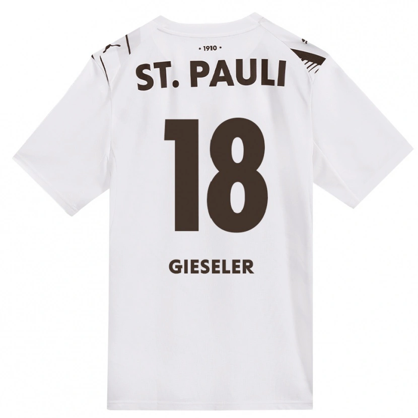 Danxen Kinderen Madeline Gieseler #18 Cafe Wit Rood Uitshirt Uittenue 2026/27 T-Shirt België