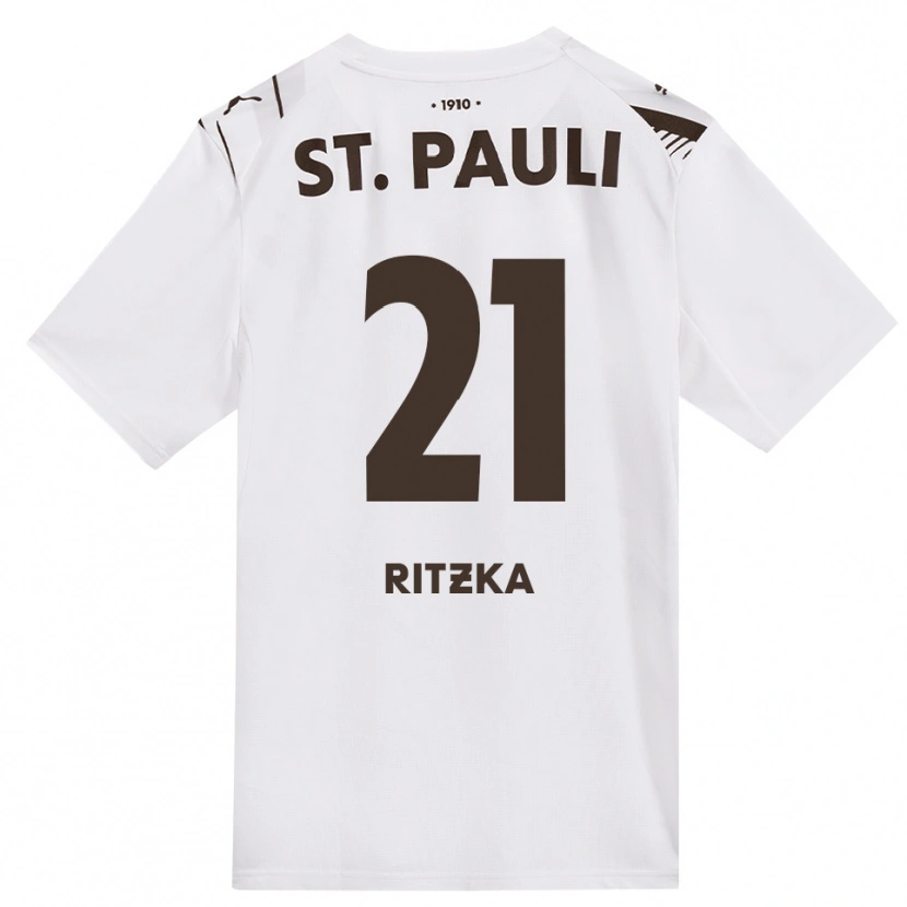 Danxen Kinderen Lars Ritzka #21 Cafe Wit Rood Uitshirt Uittenue 2026/27 T-Shirt België