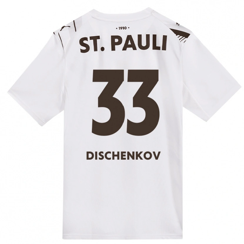 Danxen Kinderen Dimitri Dischenkov #33 Cafe Wit Rood Uitshirt Uittenue 2026/27 T-Shirt België