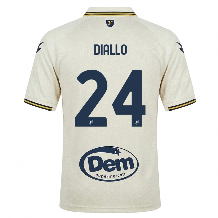 Danxen Kinderen Abdoul Diallo #24 Oldlace Geel Zwart Uitshirt Uittenue 2026/27 T-Shirt België