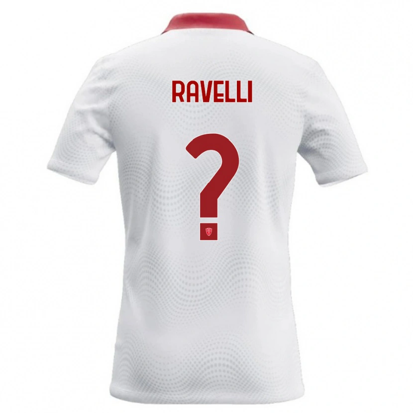 Danxen Kinderen Etienne Ravelli #0 Wit Rood Uitshirt Uittenue 2026/27 T-Shirt België