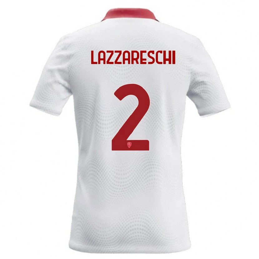Danxen Kinderen Andrea Lazzareschi #2 Wit Rood Uitshirt Uittenue 2026/27 T-Shirt België