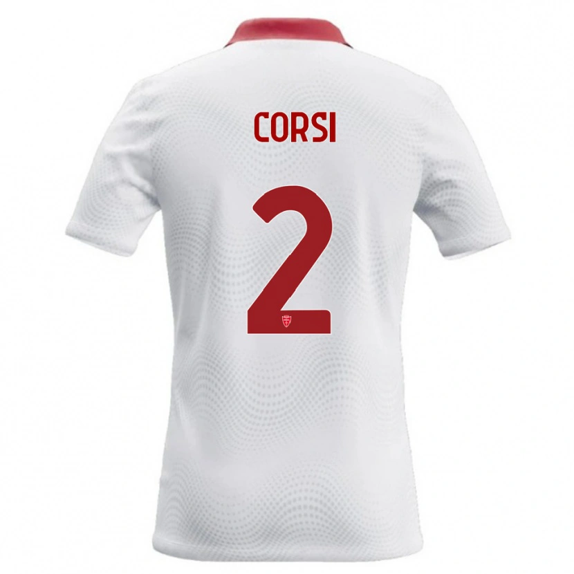 Danxen Kinderen Giovanni Corsi #2 Wit Rood Uitshirt Uittenue 2026/27 T-Shirt België