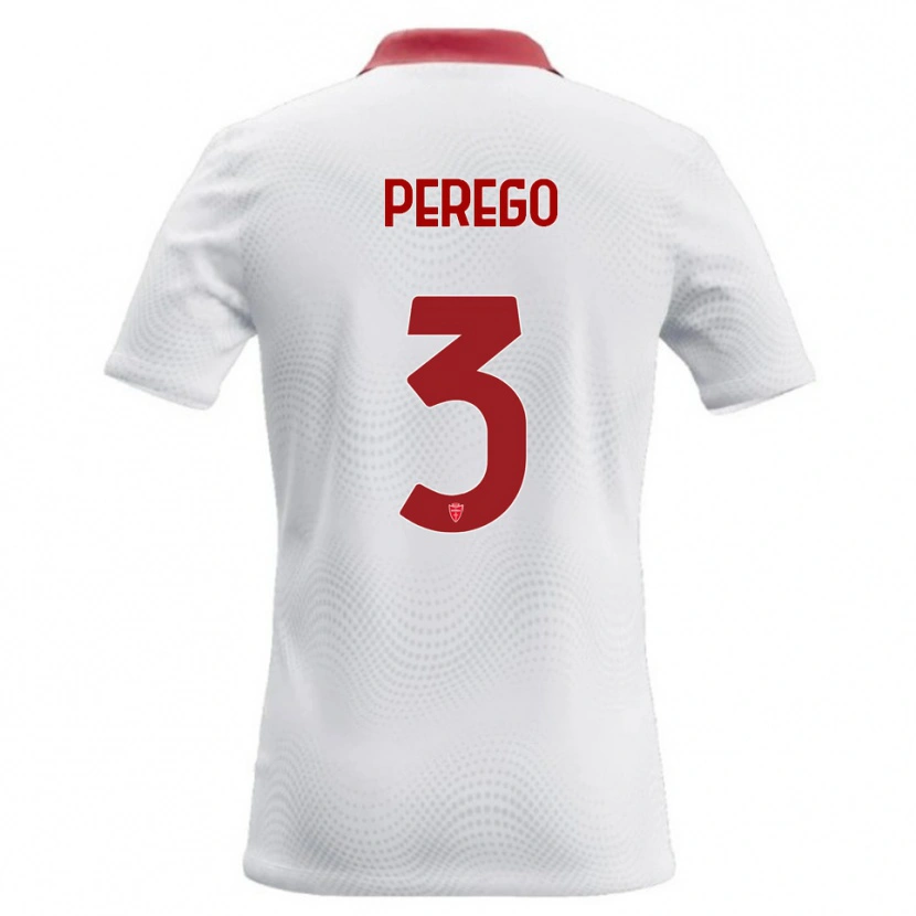 Danxen Kinderen Gregorio Perego #3 Wit Rood Uitshirt Uittenue 2026/27 T-Shirt België