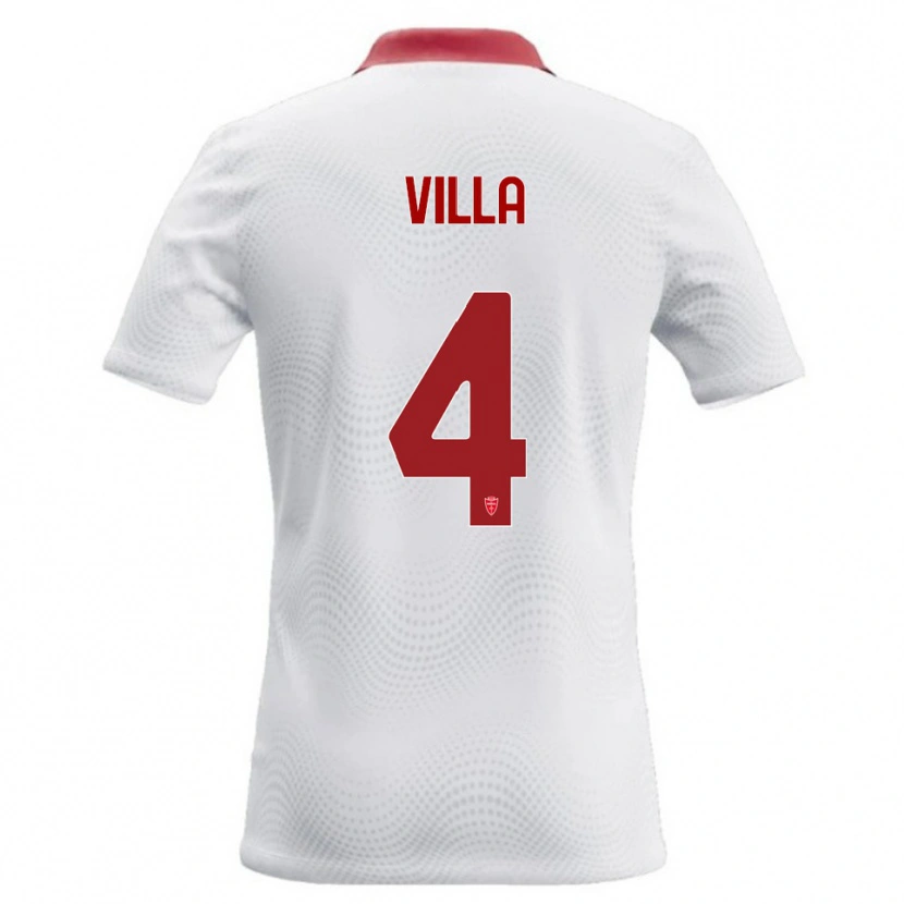Danxen Kinderen Manuel Villa #4 Wit Rood Uitshirt Uittenue 2026/27 T-Shirt België