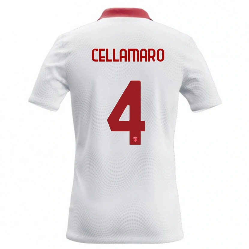 Danxen Kinderen Simone Cellamaro #4 Wit Rood Uitshirt Uittenue 2026/27 T-Shirt België