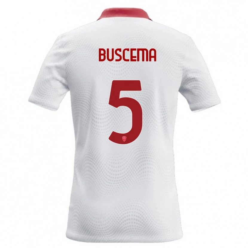 Danxen Kinderen Rosario Buscema #5 Wit Rood Uitshirt Uittenue 2026/27 T-Shirt België