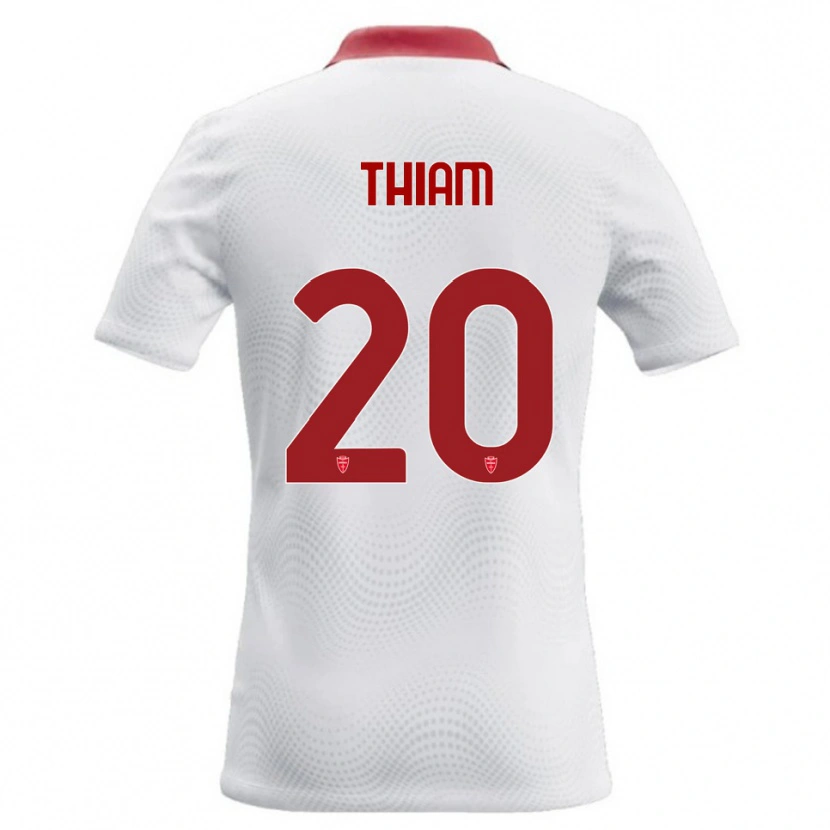 Danxen Kinderen Demba Thiam #20 Wit Rood Uitshirt Uittenue 2026/27 T-Shirt België