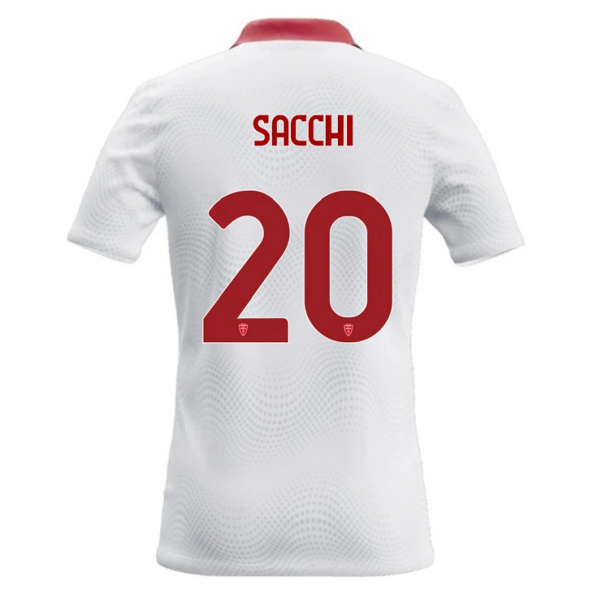 Danxen Kinderen Riccardo Sacchi #20 Wit Rood Uitshirt Uittenue 2026/27 T-Shirt België