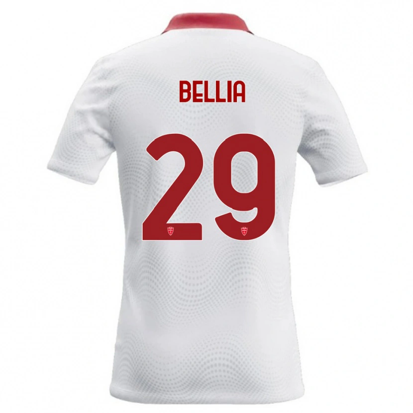 Danxen Kinderen Edoardo Bellia #29 Wit Rood Uitshirt Uittenue 2026/27 T-Shirt België