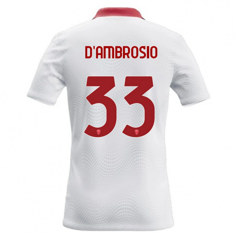 Danxen Kinderen Danilo D'ambrosio #33 Wit Rood Uitshirt Uittenue 2026/27 T-Shirt België