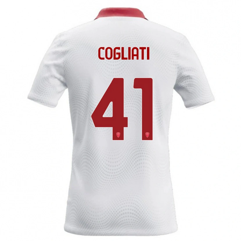 Danxen Kinderen Andrea Cogliati #41 Wit Rood Uitshirt Uittenue 2026/27 T-Shirt België