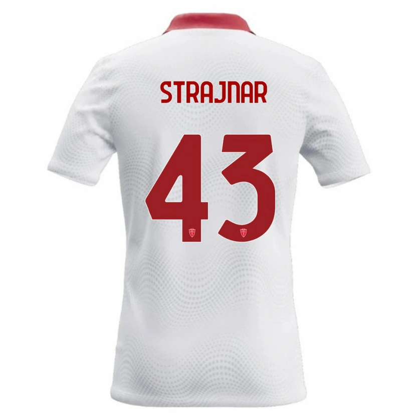 Danxen Kinderen Aljaz Strajnar #43 Wit Rood Uitshirt Uittenue 2026/27 T-Shirt België