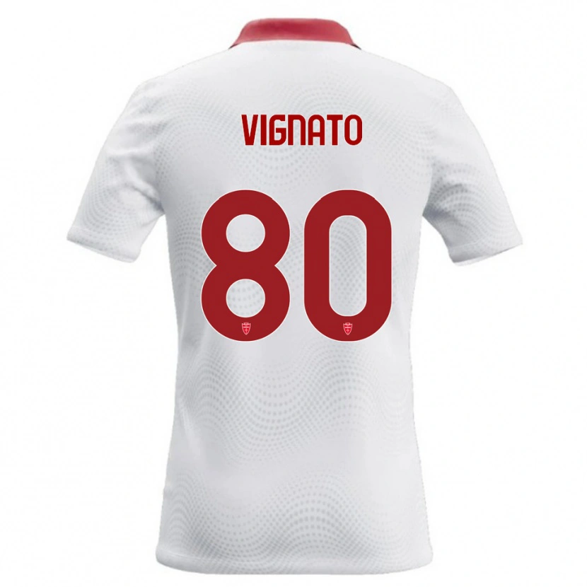Danxen Kinderen Samuele Vignato #80 Wit Rood Uitshirt Uittenue 2026/27 T-Shirt België