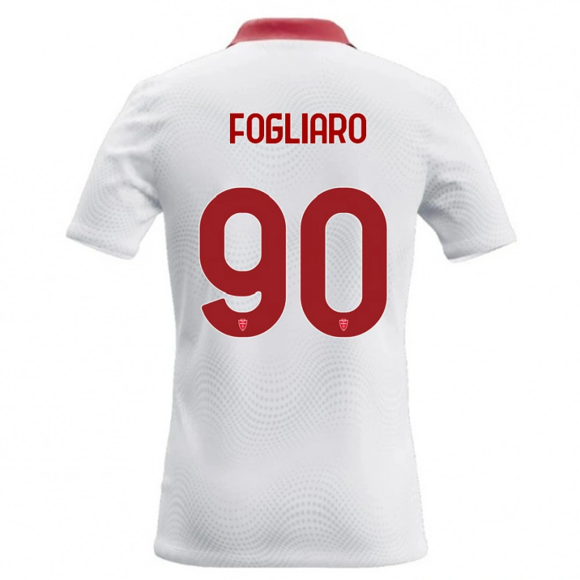 Danxen Kinderen Christian Fogliaro #90 Wit Rood Uitshirt Uittenue 2026/27 T-Shirt België