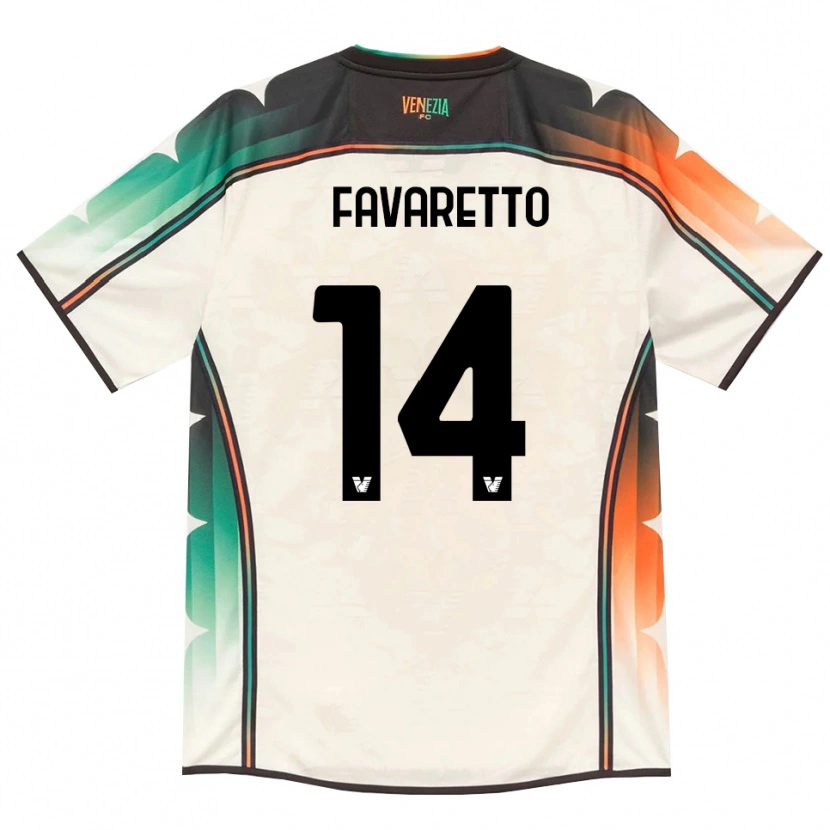 Danxen Kinderen Alessio Favaretto #14 Oldlace Oranje Groen Uitshirt Uittenue 2026/27 T-Shirt België