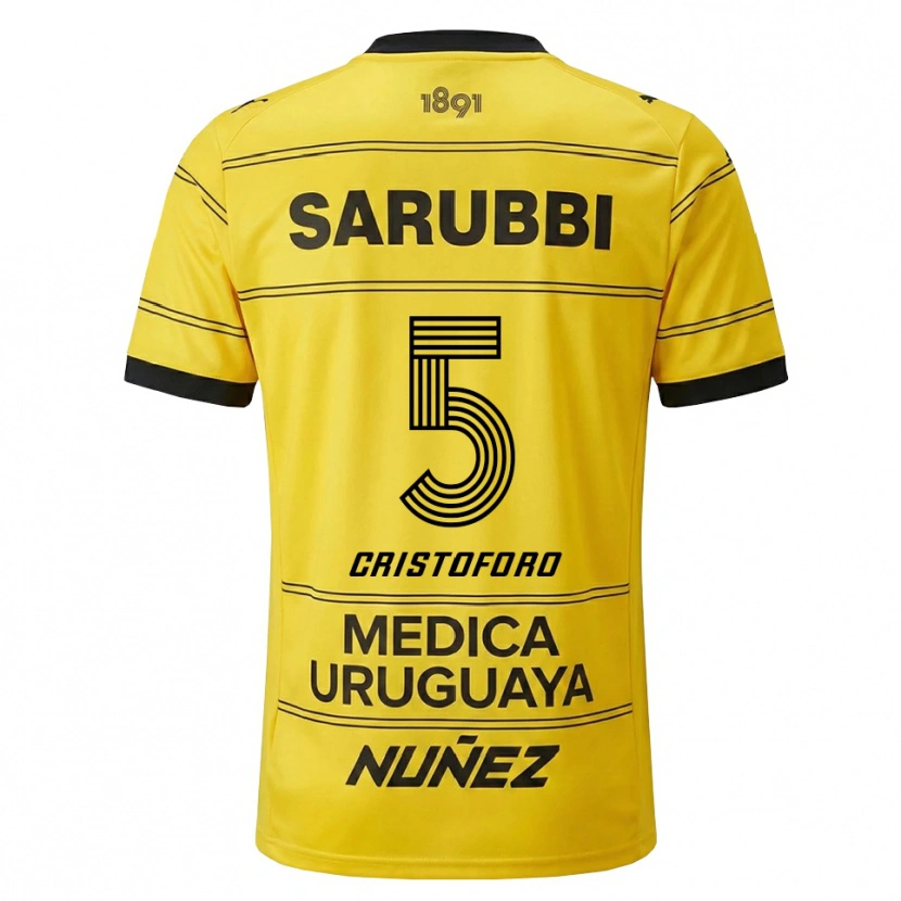 Danxen Kinderen Sebastián Cristóforo #5 Geel Zwart Uitshirt Uittenue 2026/27 T-Shirt België