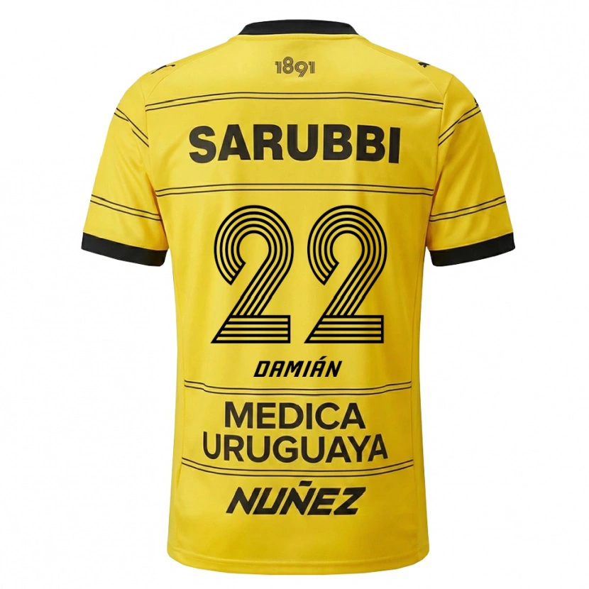 Danxen Kinderen Damián Suárez #22 Geel Zwart Uitshirt Uittenue 2026/27 T-Shirt België