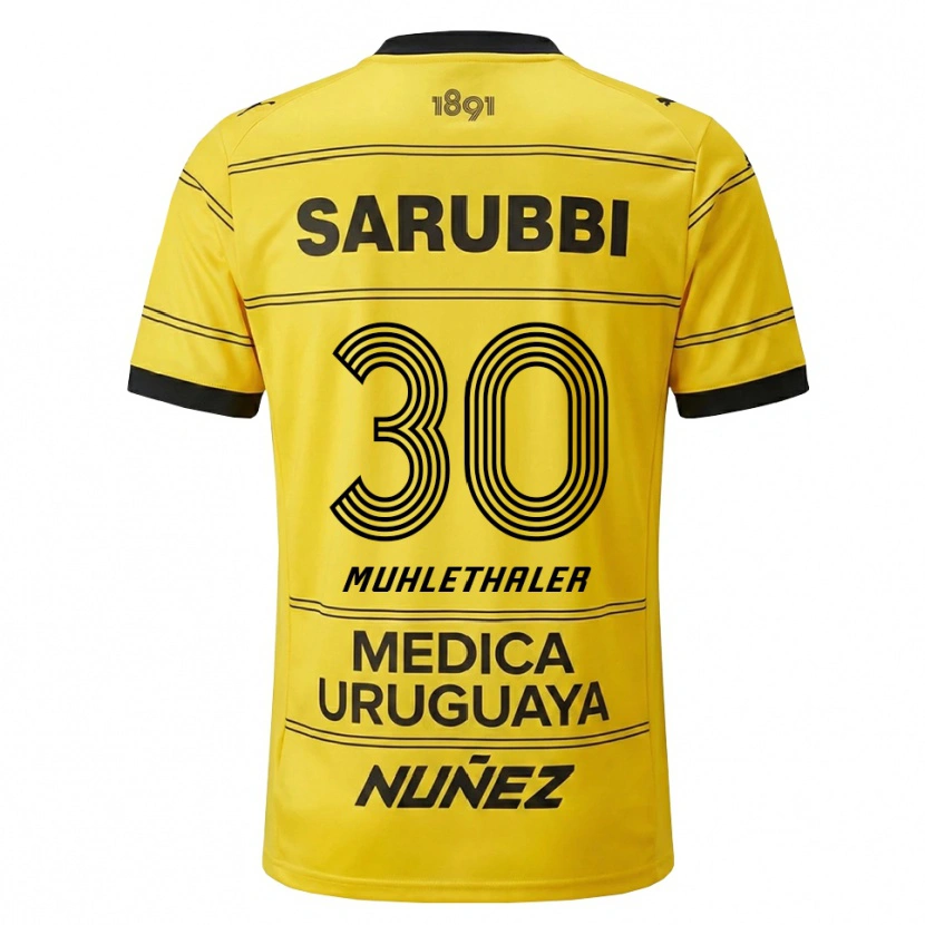 Danxen Kinderen Stiven Muhlethaler #30 Geel Zwart Uitshirt Uittenue 2026/27 T-Shirt België