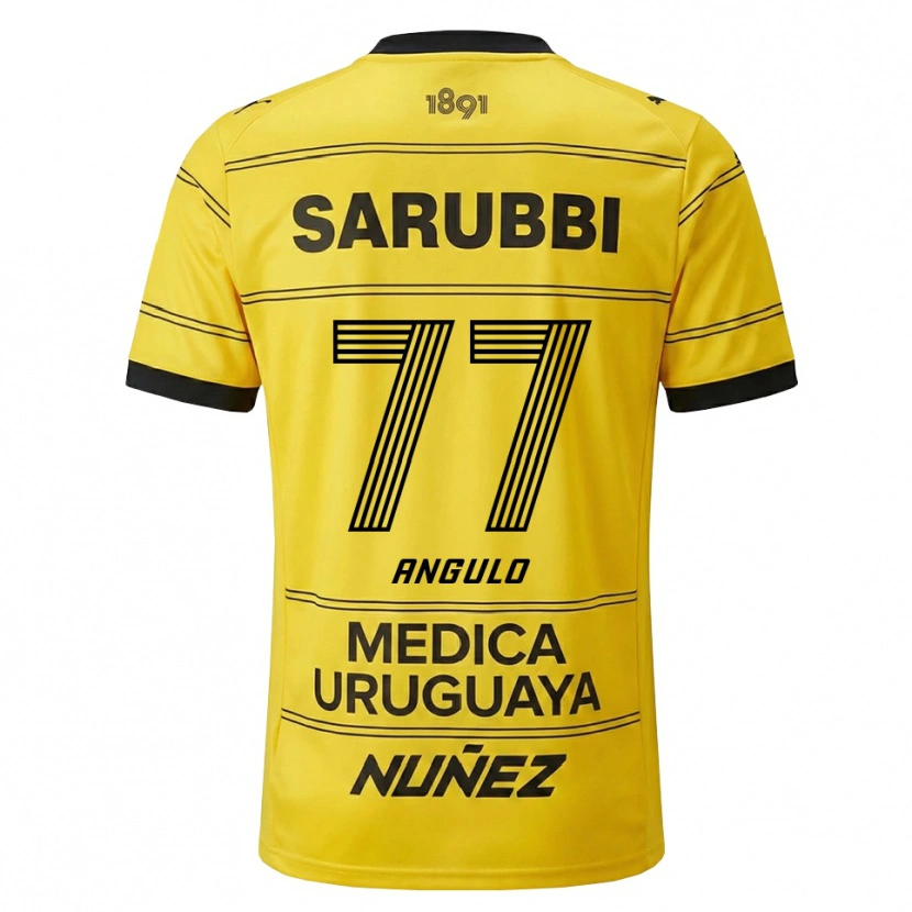 Danxen Kinderen Luis Angulo #77 Geel Zwart Uitshirt Uittenue 2026/27 T-Shirt België