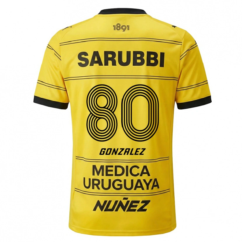 Danxen Kinderen Franco González #80 Geel Zwart Uitshirt Uittenue 2026/27 T-Shirt België