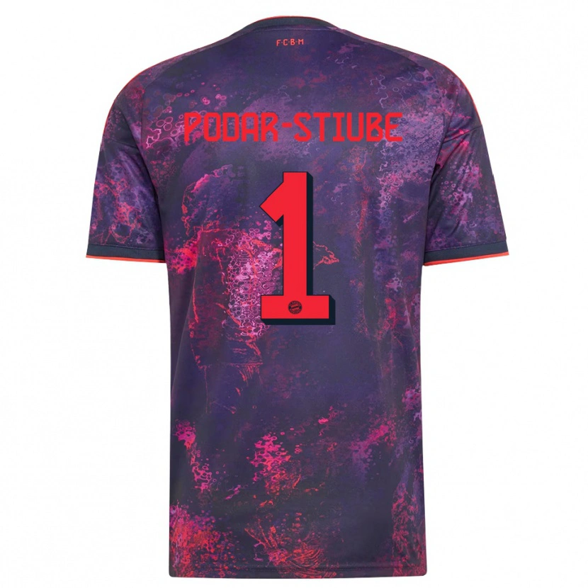 Danxen Kinderen David Podar-Stiube #1 Paars Rood Thuisshirt Derde Tenue 2026/27 T-Shirt België