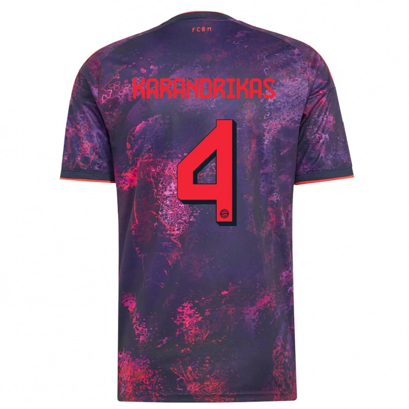 Danxen Kinderen Konstantinos Karandrikas #4 Paars Rood Thuisshirt Derde Tenue 2026/27 T-Shirt België