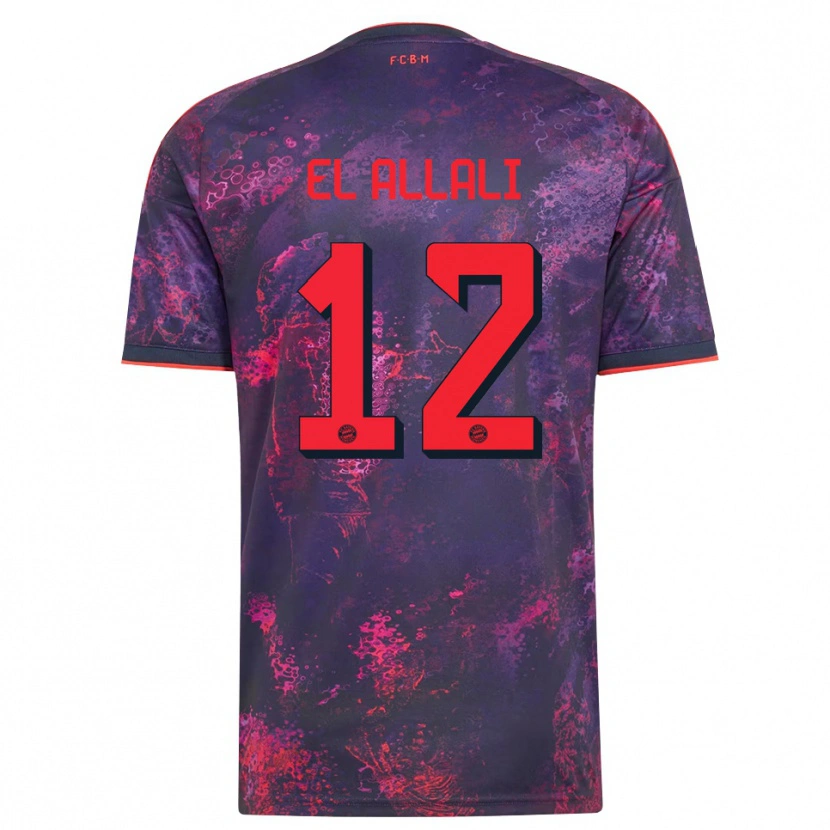 Danxen Kinderen Jonas El Allali #12 Paars Rood Thuisshirt Derde Tenue 2026/27 T-Shirt België