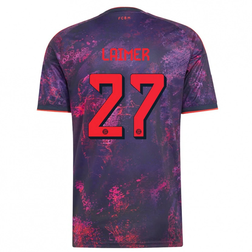 Danxen Kinderen Konrad Laimer #27 Paars Rood Thuisshirt Derde Tenue 2026/27 T-Shirt België