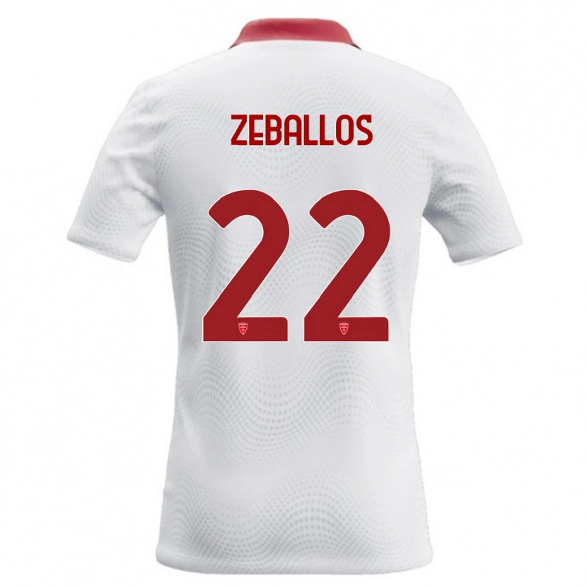 Danxen Heren Exequiel Zeballos #22 Wit Rood Uitshirt Uittenue 2026/27 T-Shirt België