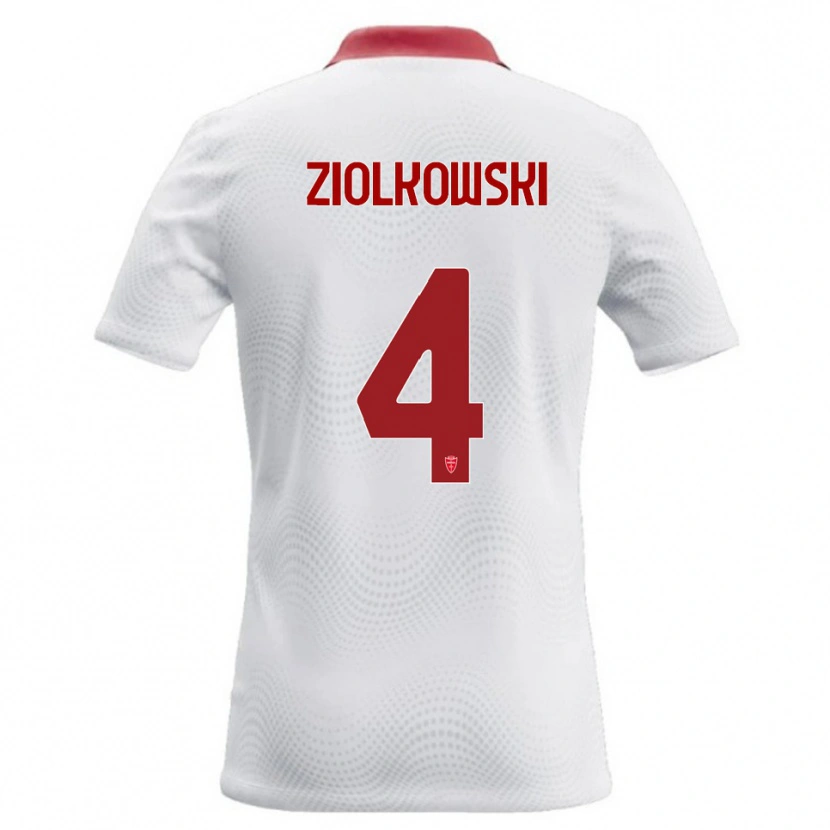 Danxen Heren Jan Ziolkowski #4 Wit Rood Uitshirt Uittenue 2026/27 T-Shirt België