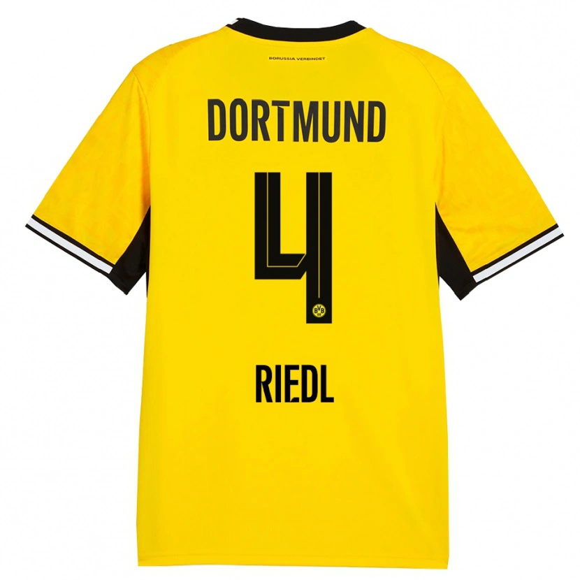 Danxen Heren Jan-Luca Riedl #4 Geel Zwart Wit Thuisshirt Thuistenue 2026/27 T-Shirt België