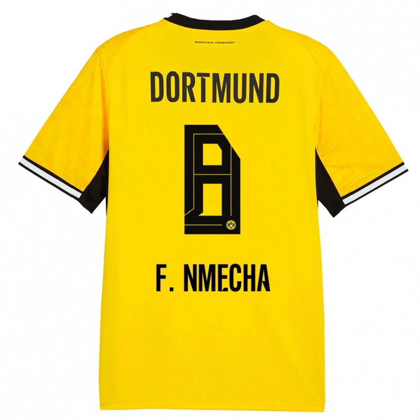 Danxen Heren Felix Nmecha #8 Geel Zwart Wit Thuisshirt Thuistenue 2026/27 T-Shirt België