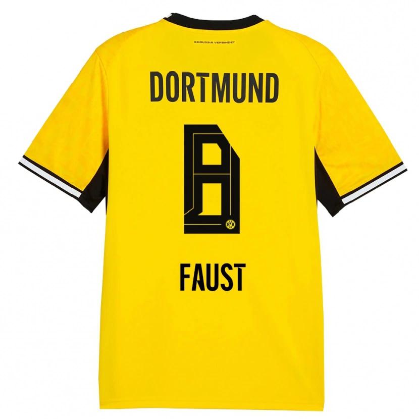 Danxen Heren Tom Faust #8 Geel Zwart Wit Thuisshirt Thuistenue 2026/27 T-Shirt België
