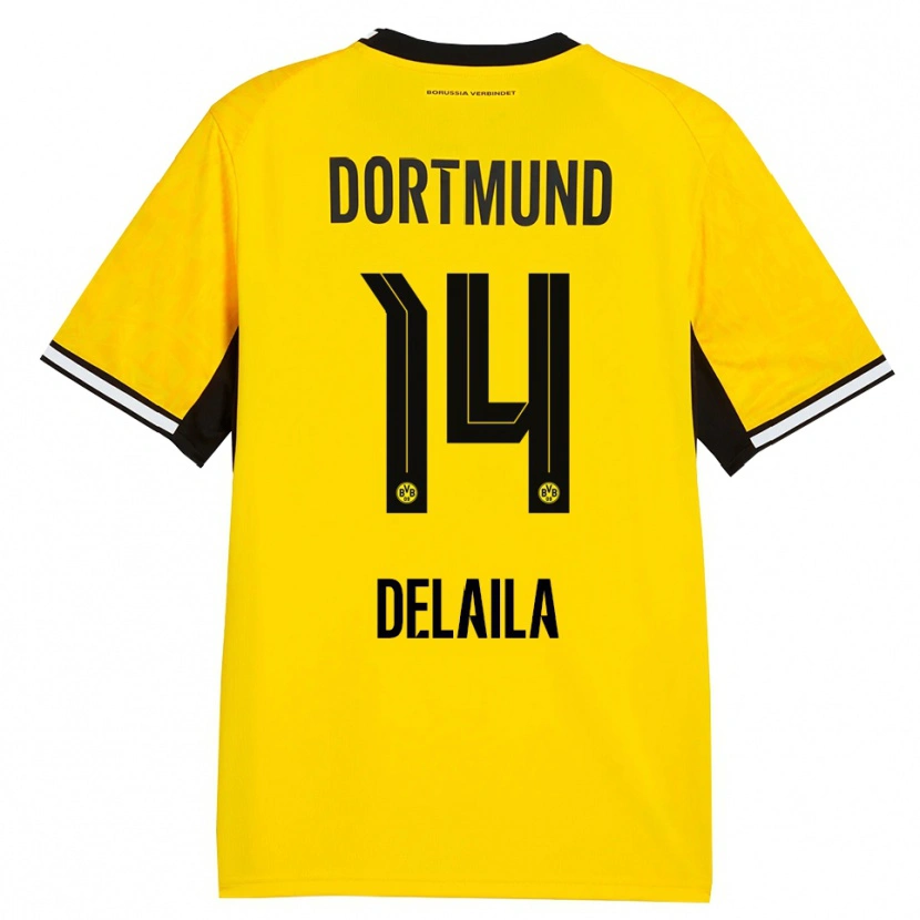 Danxen Heren Amega Delaila #14 Geel Zwart Wit Thuisshirt Thuistenue 2026/27 T-Shirt België