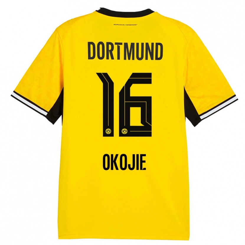 Danxen Heren Davis Okojie #16 Geel Zwart Wit Thuisshirt Thuistenue 2026/27 T-Shirt België