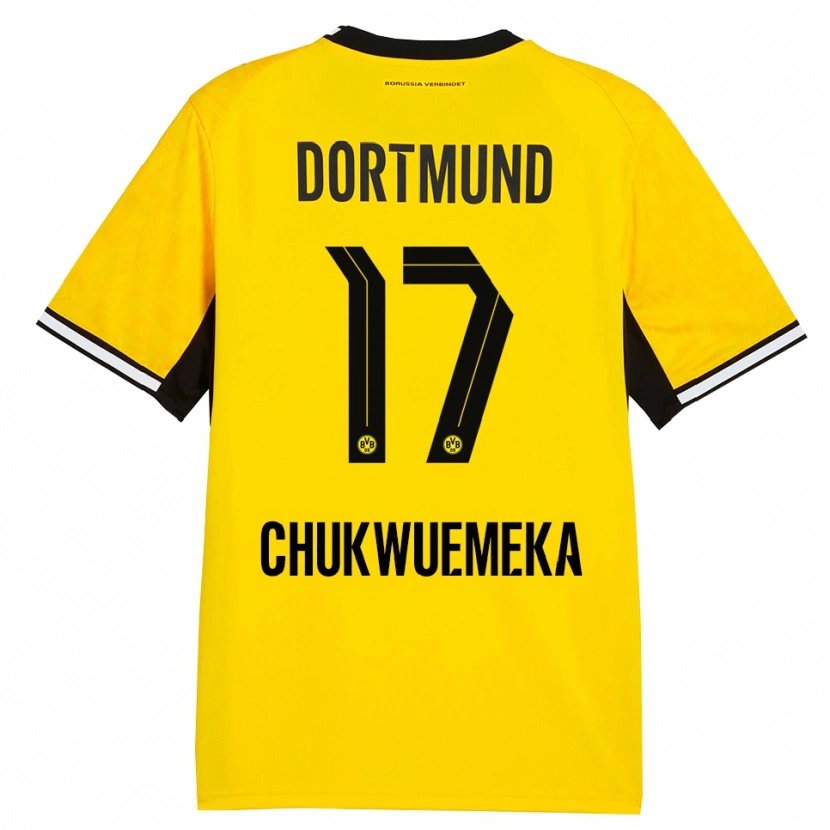 Danxen Heren Carney Chukwuemeka #17 Geel Zwart Wit Thuisshirt Thuistenue 2026/27 T-Shirt België