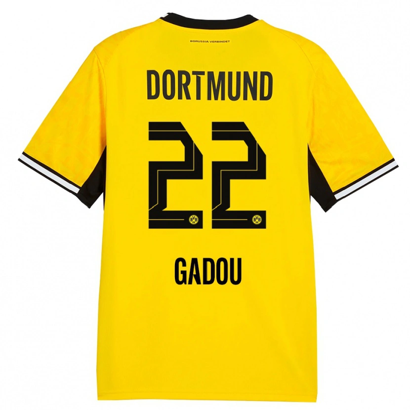 Danxen Heren Joane Gadou #22 Geel Zwart Wit Thuisshirt Thuistenue 2026/27 T-Shirt België
