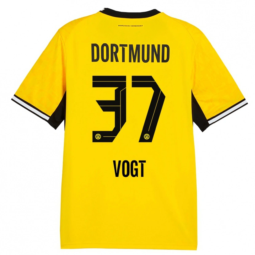 Danxen Heren Levin Vogt #37 Geel Zwart Wit Thuisshirt Thuistenue 2026/27 T-Shirt België